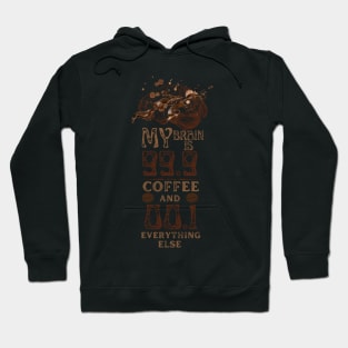 My Brain Is 99.9 Coffee And 00.1 Everything else Hoodie